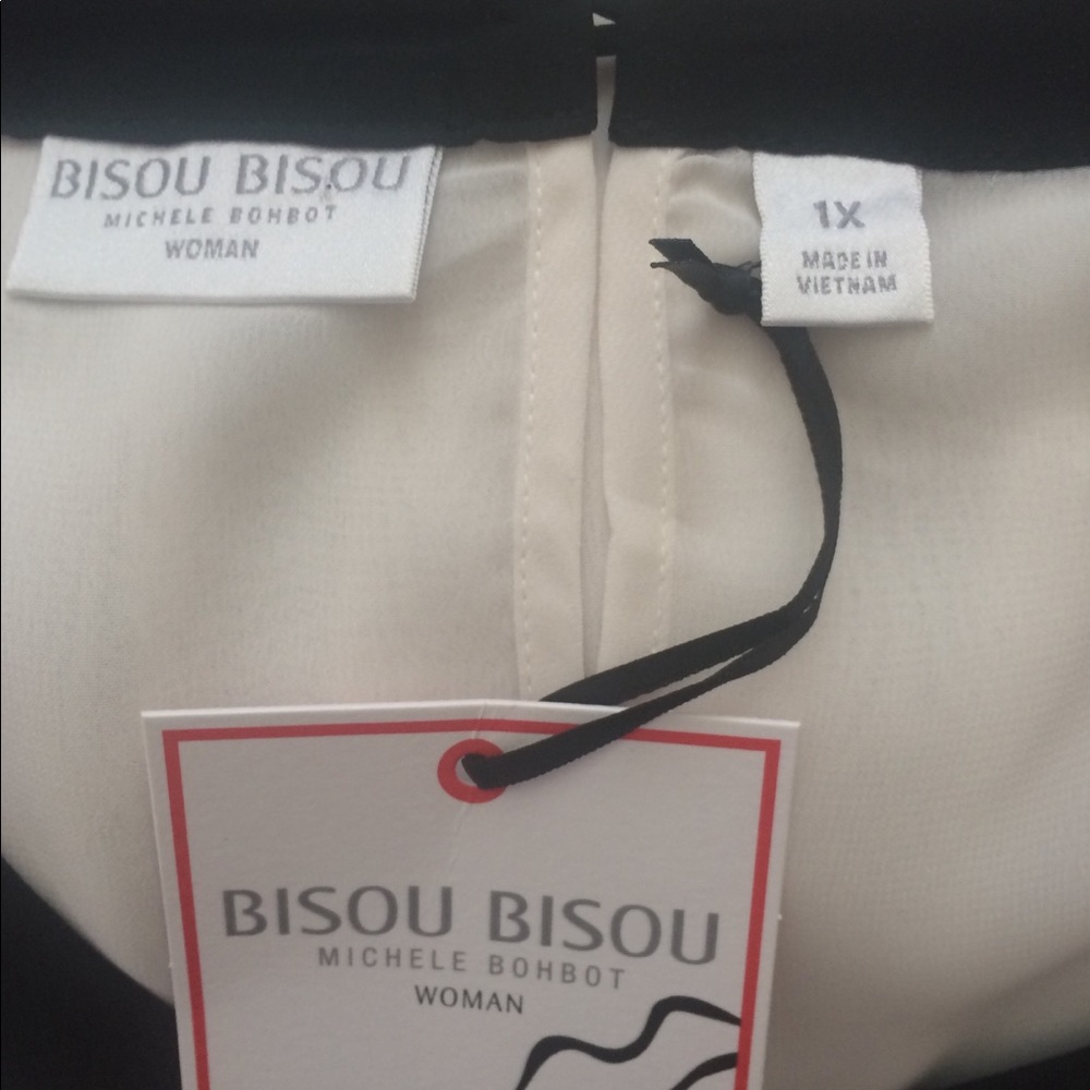 New Bisou Bisou Sheer Wrap Blouse Black Lace - Picture 5 of 5